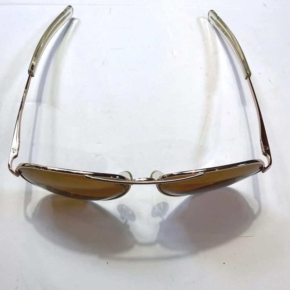 Coyote Miramar Polarized Aviator Sunglasses Gold Frame Amber Lens Handmade